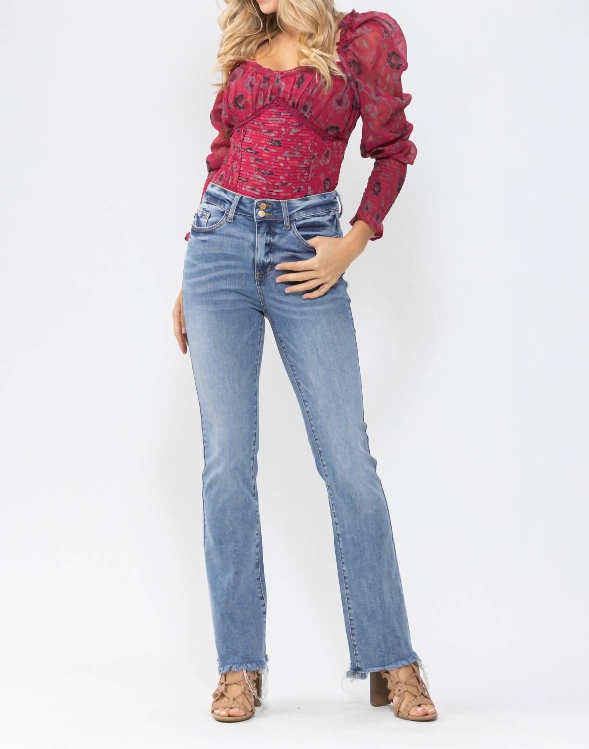 Judy Blue - Double Button Bootcut Jeans