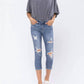 Judy Blue - Destroyed Mid-Rise Capri Jeans