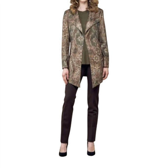Insight - Print Metallic Long Faux Suede Jacket