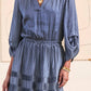 Current Air - Long Sleeve Split Neck Midi Dress With Pleated Skirt