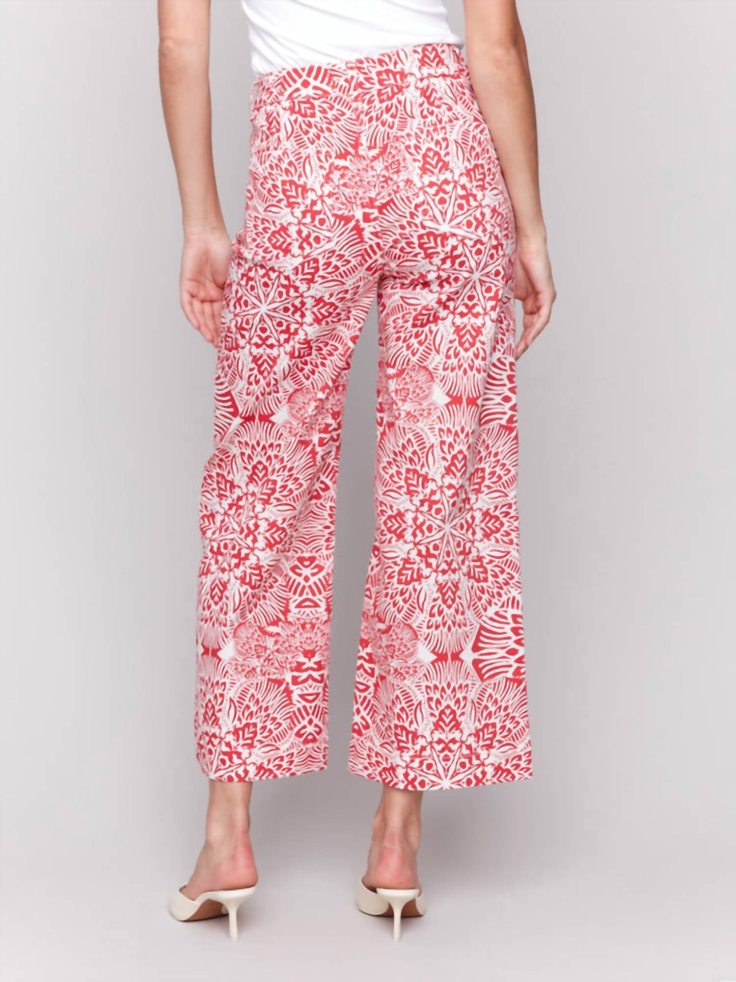 Charlie B - Printed Cotton Flare Pants