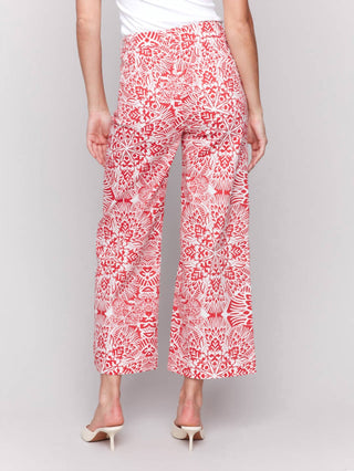 Charlie B - Printed Cotton Flare Pants