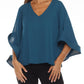 Joseph Ribkoff - Statement Slit Sleeve V-neck Relaxed Top