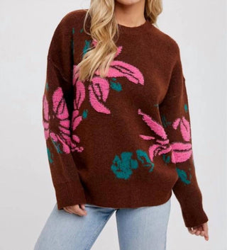 Bluivy - Textured Floral Motif Pullover