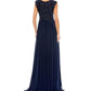 Mac Duggal - Embellished Bodice Cap Sleeve Dress