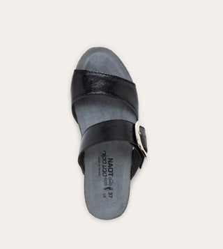 Naot - Women's Magic Black Crinkle Patent Leather Sandal