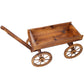 Wood Wagon Flower Planter Pot Stand With Wheels