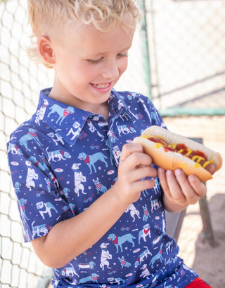 Blue Quail Clothing Co. - Boy's Short Sleeve Shirt Yankee Doodle Dogs