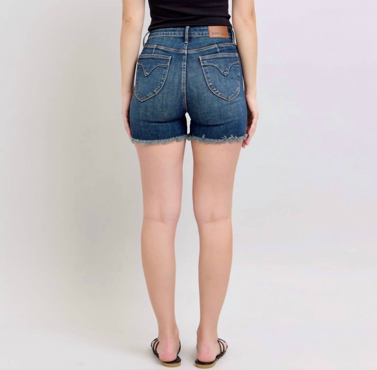 Judy Blue - High Waist Tummy Control Fray Hem Shorts