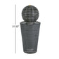 31.5' Tall Striped Concrete Column Fountain with LED Light