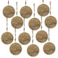 Wooden Hanging Circle With Snowflake Cut Christmas Ornaments (Set of 12)