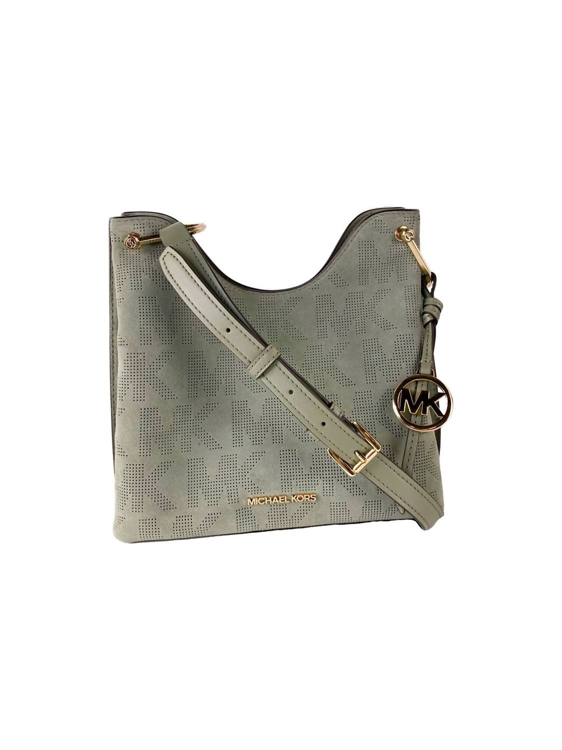 Michael Kors - Women's Joan Perforated Suede Leather Slouchy Messenger Handbag Large
