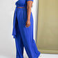 The Curve La - Plus Size Wrap Around Short Sleeve Top And Pants Set