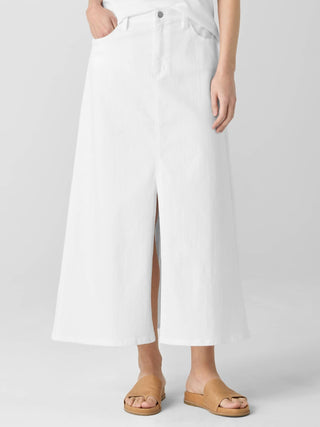 Eileen Fisher - Garment-dyed Organic Cotton Denim A-line Skirt