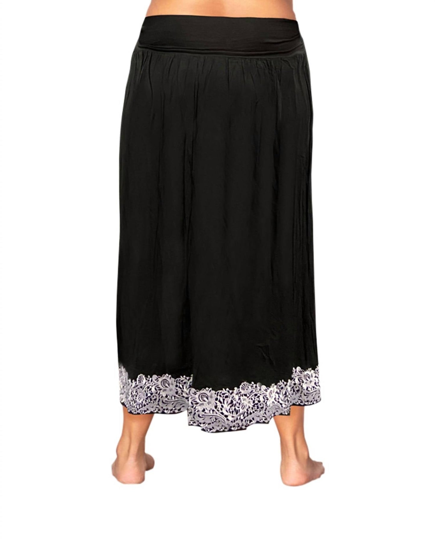 On The Plus Side - Embroidered Maxi Skirt - Plus