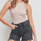 Judy Blue - High Rise Hem Detail Shorts Black