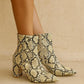 Everglades - Women's Snakeskin Chic Block Heel Ankle Boots