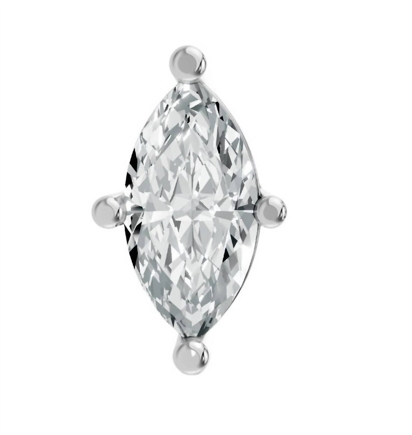 Aamiaa - Women's Marquise Shape 4 Prong Push Back Studs