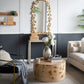 Full Length Arched Wall Mirror With Gold Leaf Accents