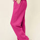 Double Take - Texture Drawstring Straight Pants