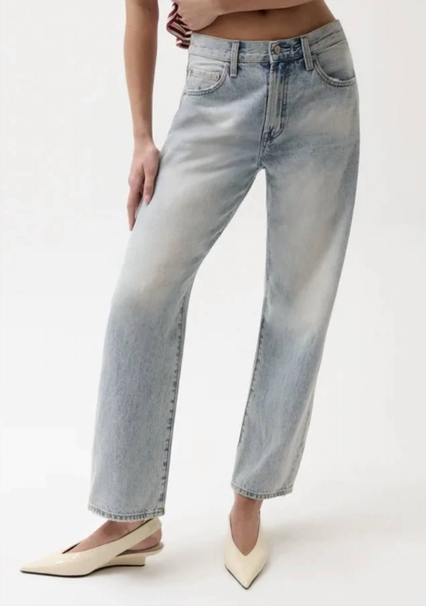 Pistola - Lexi Mid Rise Bowed Straight Jeans