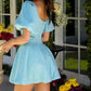 Ava Presley - Puff Sleeve Fitted Mini Dress