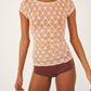 Free People - KEEP IT SIMPLE LACE BABY TEE