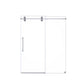 Frameless Single Sliding Shower Door With Clear Tempered Glass