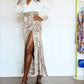 Little Secret Of Mine - Women's Long Sleeve V Neck Long Dress
