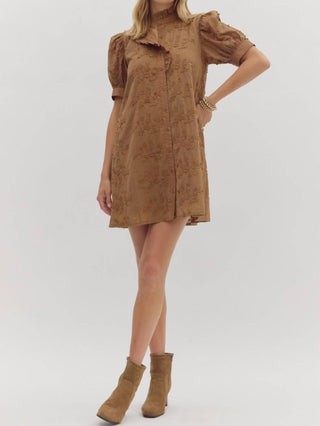 Entro - Graceful Blooms Embroidered Dress