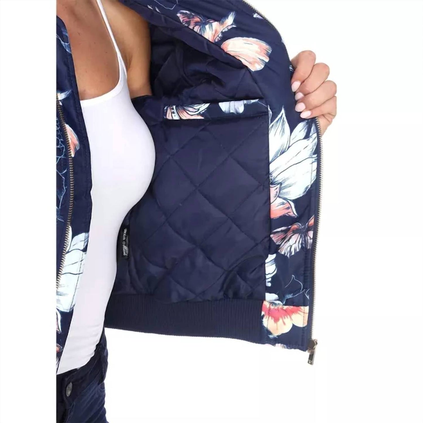 White Mark - Floral Bomber Jacket