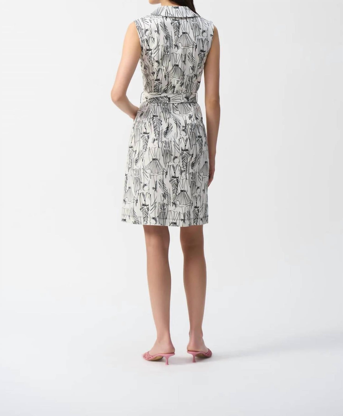 Joseph Ribkoff - Notched Collar Sleeveless Sheath Dress