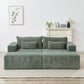 87' Oversized Sectional Lounge Chaise with Plush Corduroy Fabric