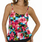Caribbean Joe - Tie Blouson Underwire Tankini Top
