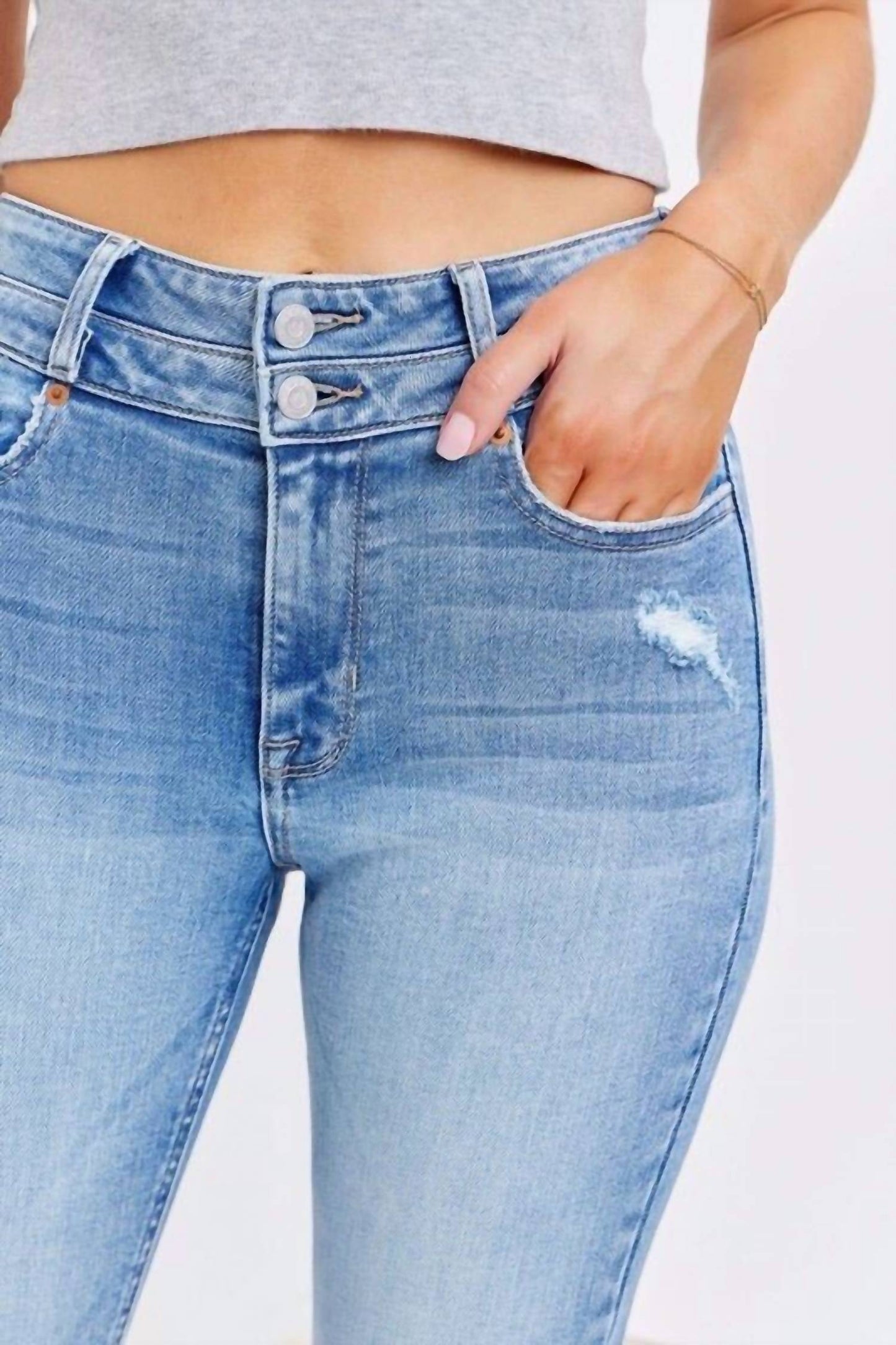 Cello - Jocelyn High Rise Distressed Skinny Jeans