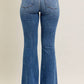 Judy Blue - Mid Rise Vintage Wash Flare Jeans With Distressed And Fray Hem