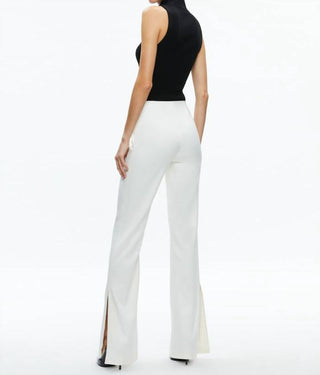 Alice + Olivia - Lara Mid Rise Side Stripe Slit Pant