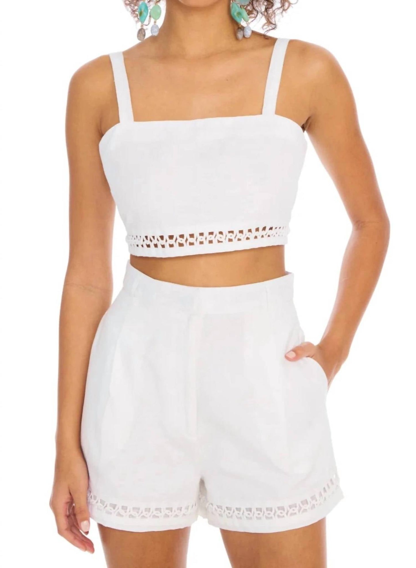 Allison New York - Elodie Linen Crop Top