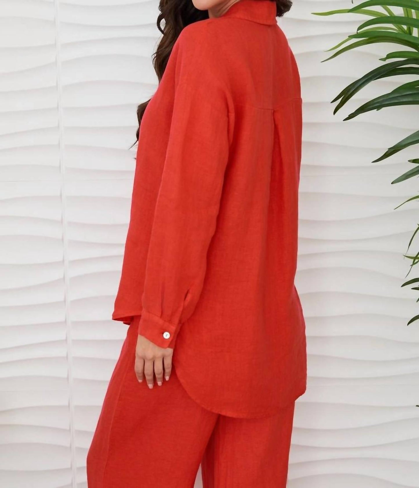 Milio Milano - Linen Long Sleeve Hi-lo Button Down Top