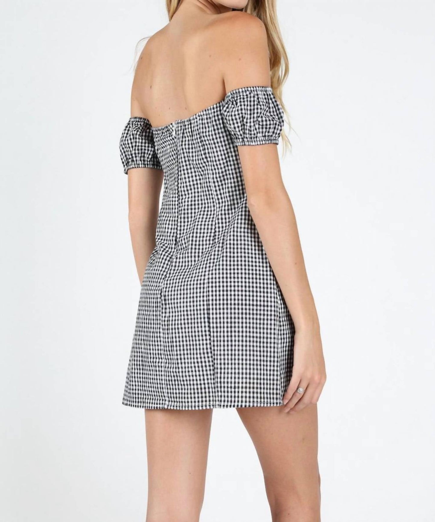 Honey Punch - Off The Shoulder Gingham Dress