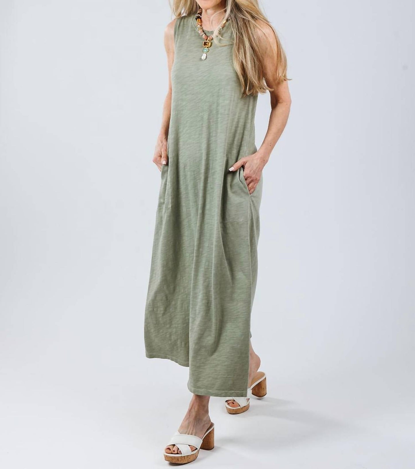 Elliott Lauren - Donna Sleeveless Maxi Dress With Pocket