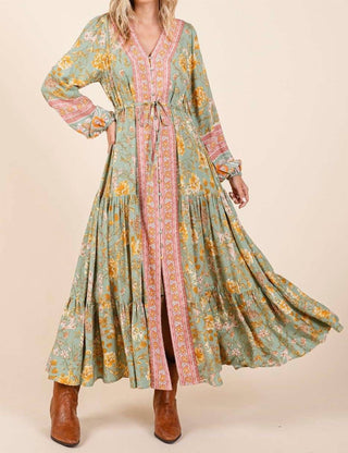 Mittoshop - Boho Floral Maxi Dress