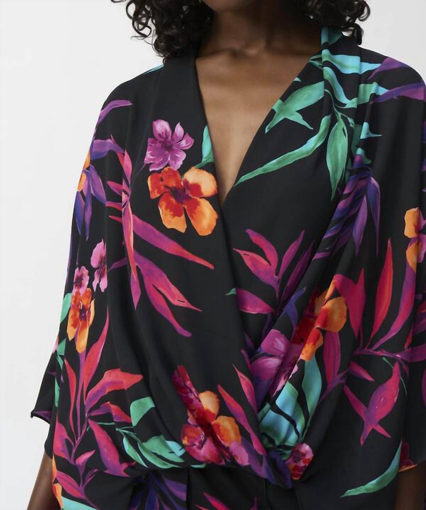 Joseph Ribkoff - Floral V-neck Wrap Pullover Top