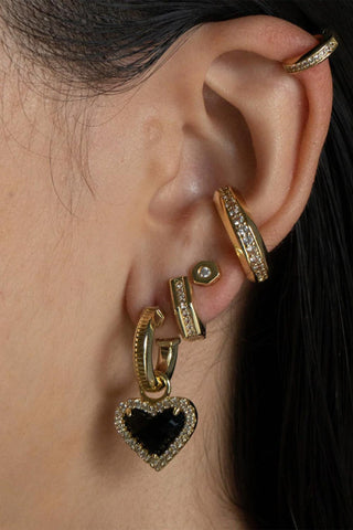 F+H Studios - WHITNEY GEMSTONE HEART EARRINGS