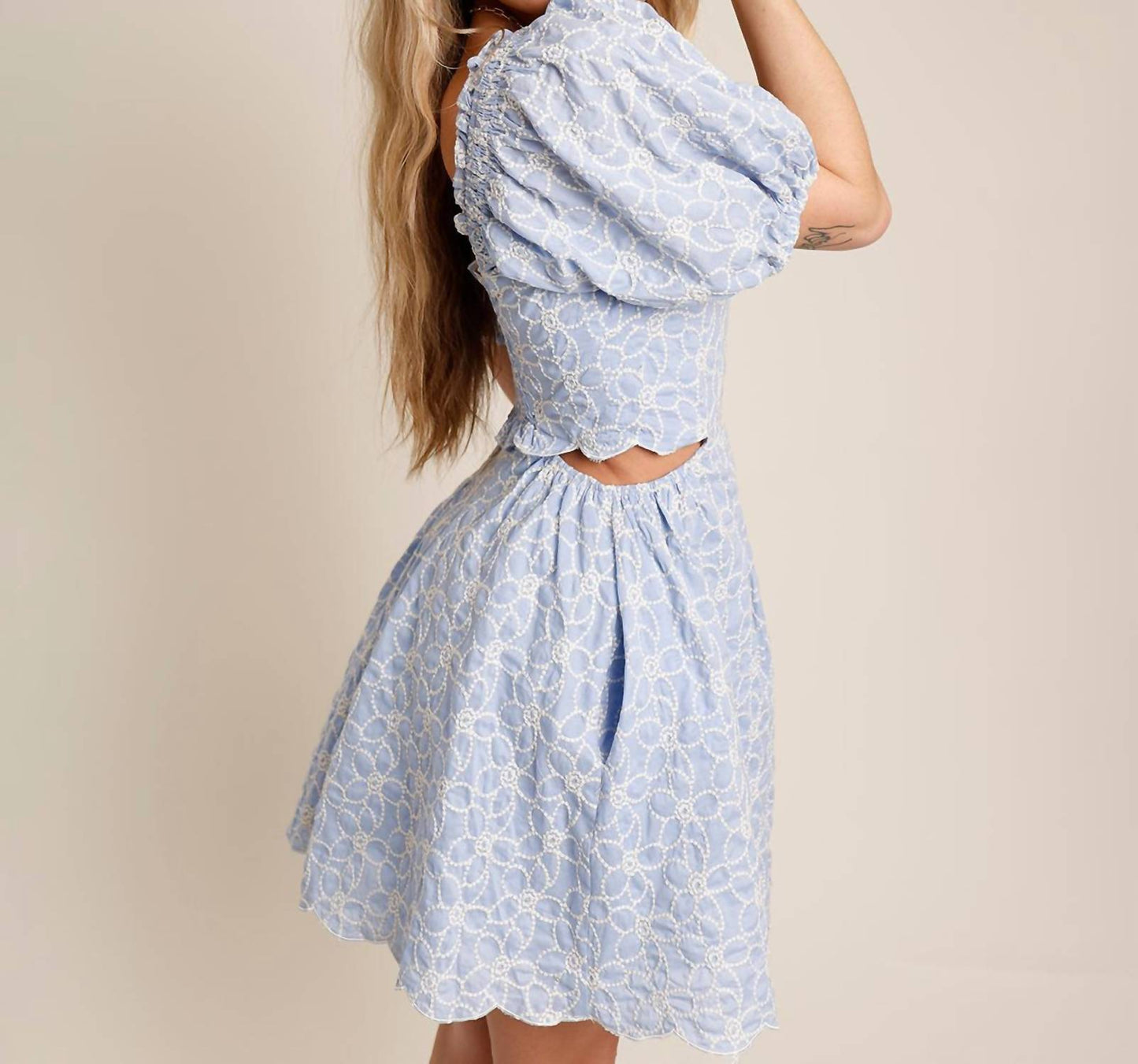 Sofie The Label - April Embroidered Cut Out Mini Dress