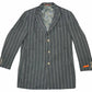 Tallia - Men's Slim Fit Striped Print Veracruz Wool Blend Overcoat