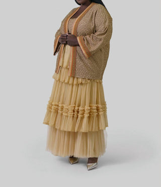 -Bl^Nk- - Bleona Long Sleeve Coverup - Plus