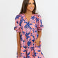Karlie - Floral Poplin Puff Sleeve Collar Dress
