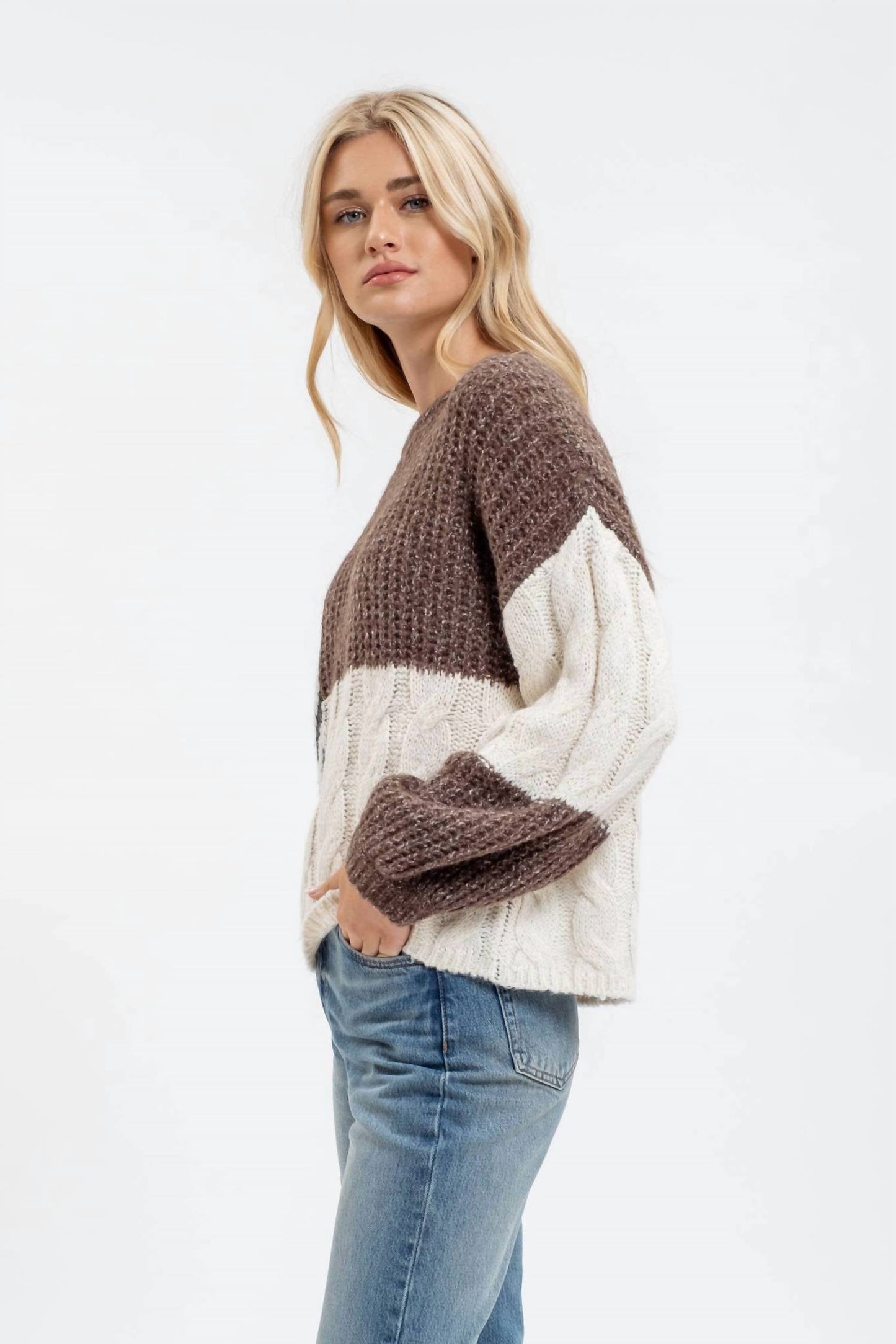 Blu Pepper - Colorblock Chevron Sweater
