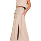 Trendsi - Zenana Heavy Woven Span Crop Tee & Skirt Set